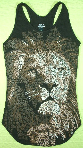 女性サイズ　タンクトップ　JUDAH LION T-shirt　Lion of Judah　ラスタライオンのＴシャツ　ライオンオブジュダＴシャツ　ジュダライオンＴシャツ