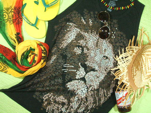 JUDAH LION T-shirt　Lion of Judah　ラスタライオンのＴシャツ　タンクトップ　ライオンオブジュダＴシャツ　ジュダライオンＴシャツ