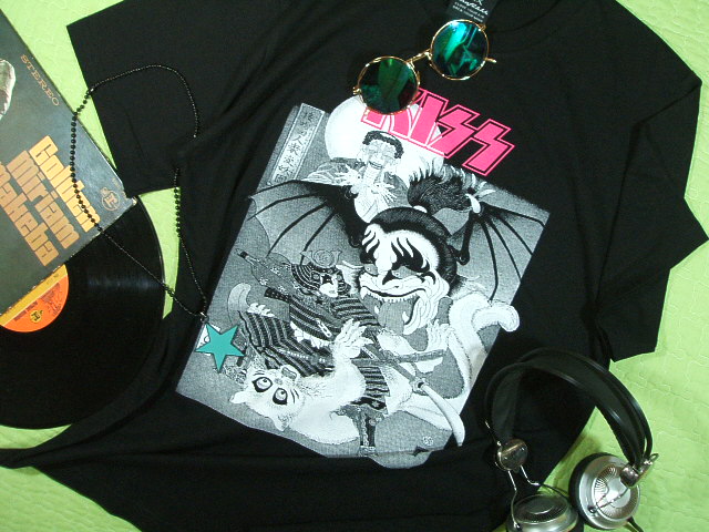 歌舞伎KISSのＴシャツ　ロックＴシャツ　歌舞伎キッスのＴシャツ　ミュージシャンのＴシャツ　KISS T-shirt