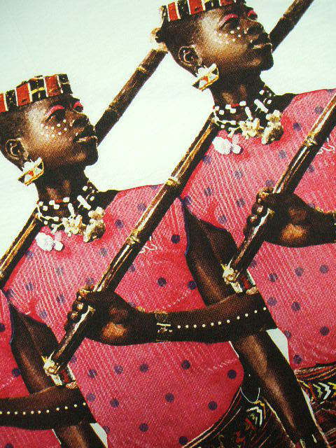 Ｔシャツ　アフリカ　マサイ　戦士　民族　バッファローソルジャー　プリントＴシャツ