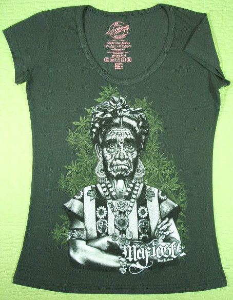 Ｔシャツ　女性サイズ　マリアサビーナのＴシャツ　メキシコ　オアハカ　マッシュルームの聖女　MARIA SABINA Tshirt