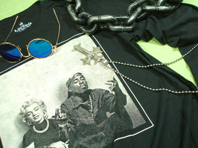 ヒップホップＴシャツ　ロンT 2パック長袖Ｔシャツ　Tshirt　2PACとマリリン・モンローのTシャツ　モンロー長袖Ｔシャツ　長袖マリリンＴシャツ　Marilyn