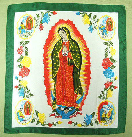 グアダルーペ・マリア様スカーフ　マリア様のスカーフ　聖母マリアのスカーフ