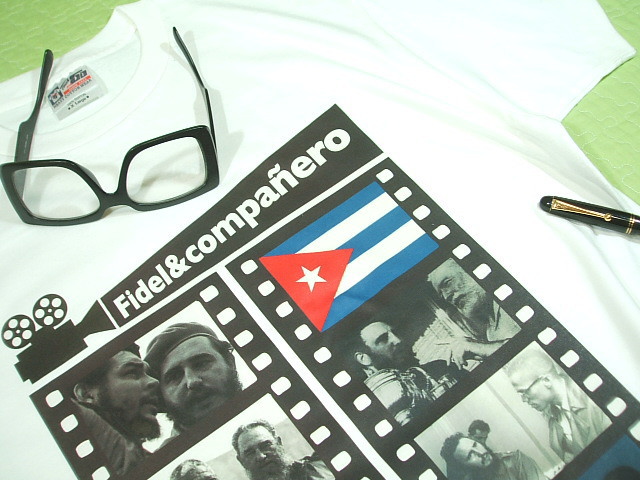 Fidel Castro CUBA革命　カストロＴシャツ　フィデルカストロのＴシャツ　カストロとマンデラのＴシャツ　カストロとヘミングウェイ　カストロとマルコムエックス