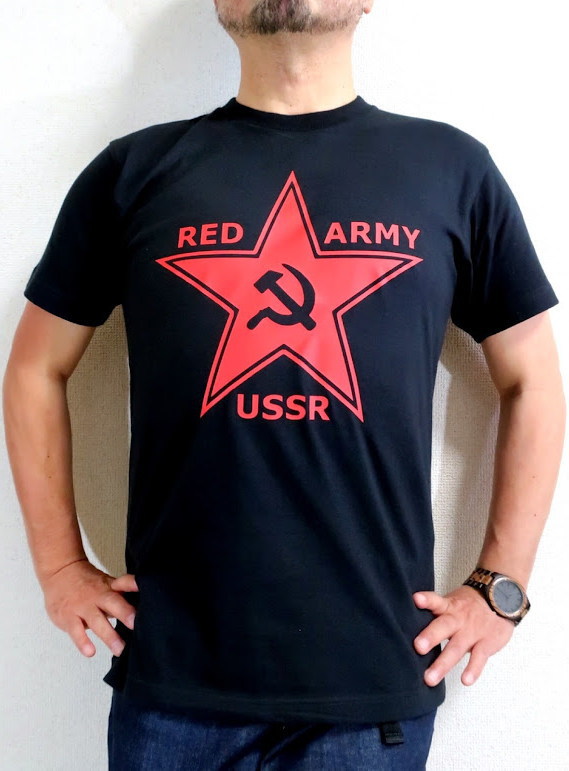 ソ連Ｔシャツ　レッドアーミー　赤軍Ｔシャツ　共産マークのＴシャツ　鎌とハンマー　旧ソ連　USSR CCCP Ｔシャツ