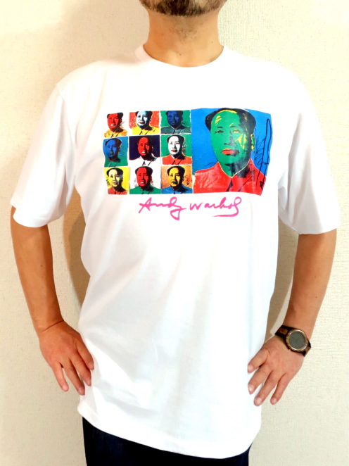 毛沢東Tシャツ　アンディ・ウォーホルTシャツ　アンディーウォーフォールが描いた毛沢東のＴシャツ　MAO T-shirt　ポップアートMAOＴシャツ
